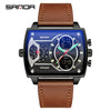 Men's Watch Zinc Alloy Case Belt Silicone Steel Belt Square Dial Highend Business Fashion Electronic Quartz Watch