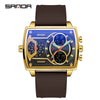 Men's Watch Zinc Alloy Case Belt Silicone Steel Belt Square Dial Highend Business Fashion Electronic Quartz Watch