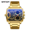 Men's Watch Zinc Alloy Case Belt Silicone Steel Belt Square Dial Highend Business Fashion Electronic Quartz Watch