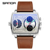 Men's Watch Zinc Alloy Case Belt Silicone Steel Belt Square Dial Highend Business Fashion Electronic Quartz Watch