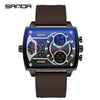 Men's Watch Zinc Alloy Case Belt Silicone Steel Belt Square Dial Highend Business Fashion Electronic Quartz Watch