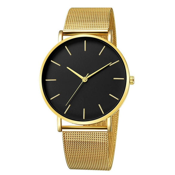 Men's Watches Ultrathin Simple Band Alloy Stainless Steel Belt Round Dial Leisure Style