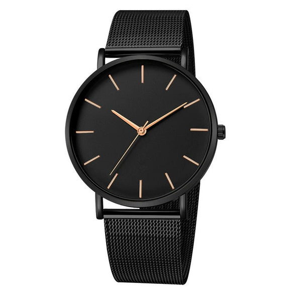 Men's Watches Ultrathin Simple Band Alloy Stainless Steel Belt Round Dial Leisure Style