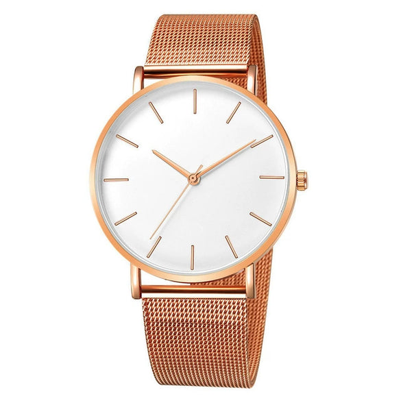 Men's Watches Ultrathin Simple Band Alloy Stainless Steel Belt Round Dial Leisure Style