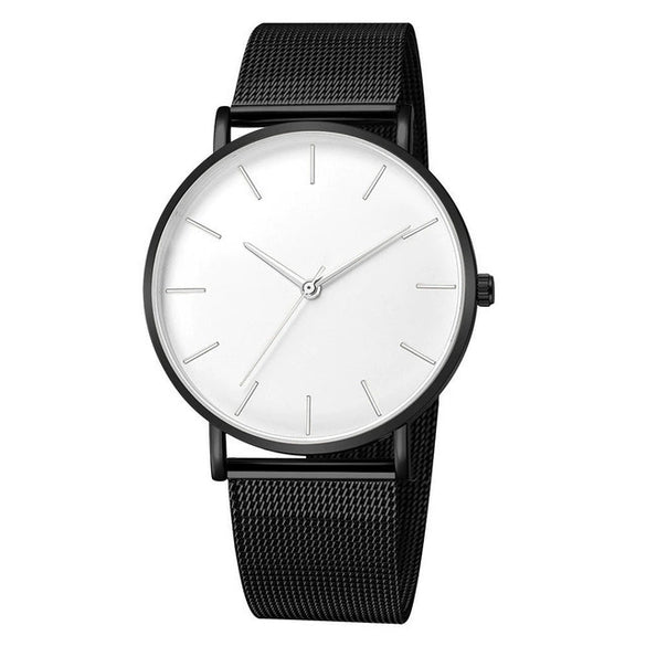 Men's Watches Ultrathin Simple Band Alloy Stainless Steel Belt Round Dial Leisure Style