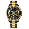 Men's Waterproof Alloy Strap Round Dial Business Style Watch