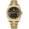 Men's Waterproof Business Style Metal Case Stainless Steel Strap Round Dial Watch