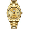 Men's Waterproof Business Style Metal Case Stainless Steel Strap Round Dial Watch