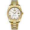 Men's Waterproof Business Style Metal Case Stainless Steel Strap Round Dial Watch