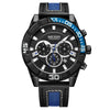 Men's Waterproof Chronograph Calendar Watch Alloy Case Genuine Leather Strap Round Dial