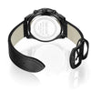 Men's Waterproof Chronograph Calendar Watch Alloy Case Genuine Leather Strap Round Dial