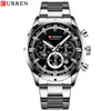 Men's Waterproof Leisure Metal And Stainless Steel Strap Round Dial Watch