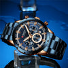 Men's Waterproof Leisure Metal And Stainless Steel Strap Round Dial Watch