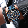 Men's Waterproof Leisure Metal And Stainless Steel Strap Round Dial Watch