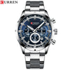 Men's Waterproof Leisure Metal And Stainless Steel Strap Round Dial Watch