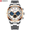 Men's Waterproof Leisure Metal And Stainless Steel Strap Round Dial Watch