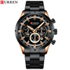 Men's Waterproof Leisure Metal And Stainless Steel Strap Round Dial Watch