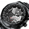 Men's Waterproof Luminous Quartz Metal Case Stainless Steel Band Round Dial Sports Casual Watch