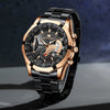 Men's Waterproof Luminous Quartz Metal Case Stainless Steel Band Round Dial Sports Casual Watch
