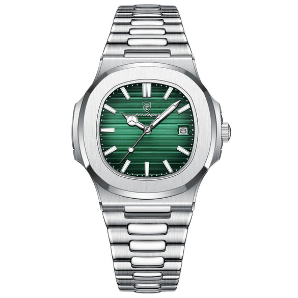 Men's Waterproof Luminous Ultrathin Quartz Watch Alloy Stainless Steel Square Dial Leisure Style