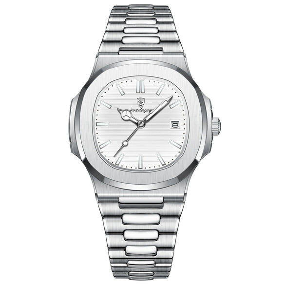 Men's Waterproof Luminous Ultrathin Quartz Watch Alloy Stainless Steel Square Dial Leisure Style