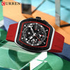 Men's Waterproof Multifunction Alloy And Silicone Leisure Round Watch With Mineral Strengthened Glass Mirror And Stainless Steel Pin Buckle