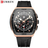 Men's Waterproof Multifunction Alloy And Silicone Leisure Round Watch With Mineral Strengthened Glass Mirror And Stainless Steel Pin Buckle