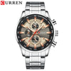 Men's Waterproof Multifunctional Leisure Watch Metal Case Stainless Steel Band Round Dial