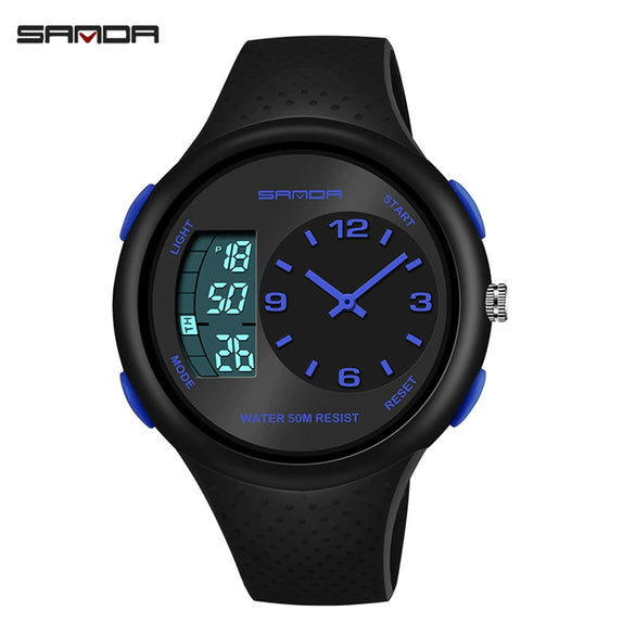 Men's Waterproof Multifunctional Luminous Outdoor Sports Watch With Resin Case And Mineral Strengthened Glass Mirror Round Dial