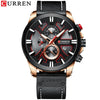 Men's Waterproof Multifunctional Watch Metal Case Imitation Leather Strap Round Dial