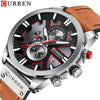 Men's Waterproof Multifunctional Watch Metal Case Imitation Leather Strap Round Dial