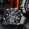 Men's Waterproof Multifunctional Watch Metal Case Imitation Leather Strap Round Dial