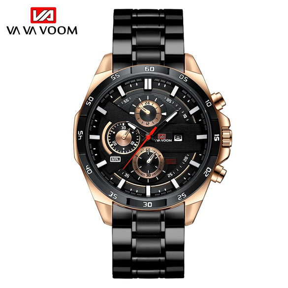 Men's Waterproof Outdoor Sports Casual Watch With Microfiber Strap And Round Dial