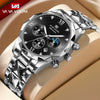 Men's Waterproof Stainless Steel And Alloy Business Quartz Watch With Round Dial