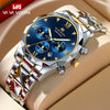 Men's Waterproof Stainless Steel And Alloy Business Quartz Watch With Round Dial