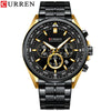 Men's Waterproof Stainless Steel Band Round Dial Multifunction Leisure Watch