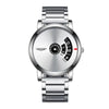 Men's Waterproof Ultrathin Quartz Watch With Stainless Steel Strap Alloy Case And Round Dial