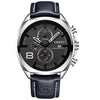 Men's Waterproof Watch With Genuine Leather Belt Alloy Case Round Dial And Pin Buckle