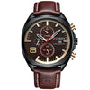 Men's Waterproof Watch With Genuine Leather Belt Alloy Case Round Dial And Pin Buckle
