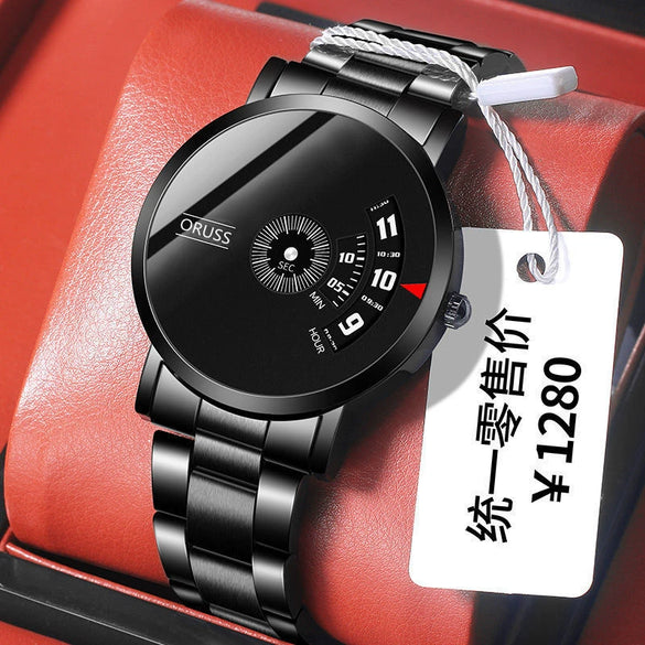 Men's Waterproof Watches Automatic Movement Leisure Style Round Dial Steel Case Mineral Strengthened Glass Mirror