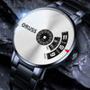 Men's Waterproof Watches Automatic Movement Leisure Style Round Dial Steel Case Mineral Strengthened Glass Mirror