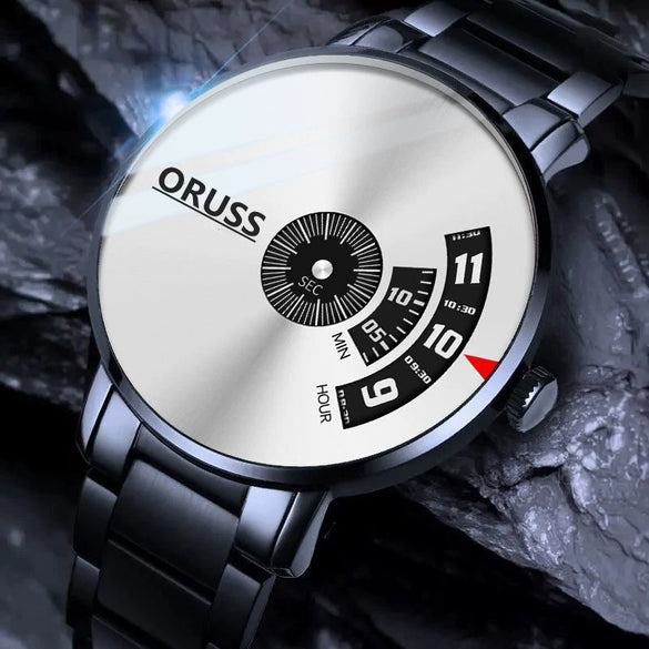 Men's Waterproof Watches Automatic Movement Leisure Style Round Dial Steel Case Mineral Strengthened Glass Mirror