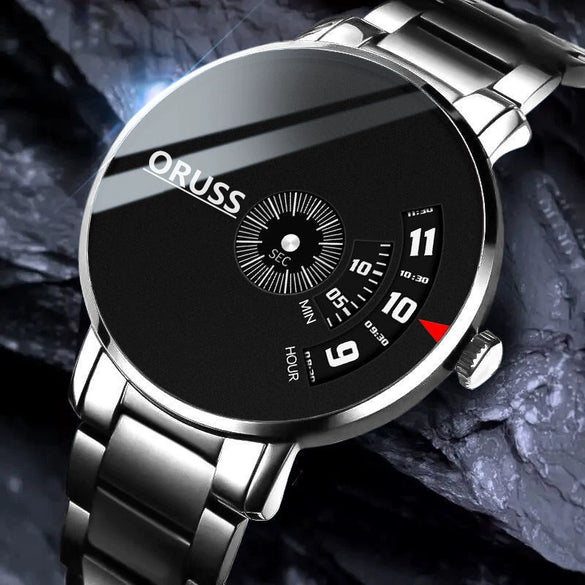Men's Waterproof Watches Automatic Movement Leisure Style Round Dial Steel Case Mineral Strengthened Glass Mirror