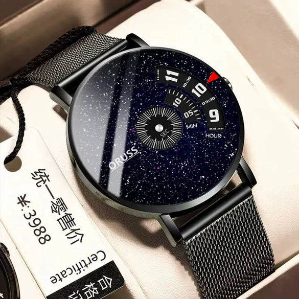 Men's Waterproof Watches Automatic Movement Leisure Style Round Dial Steel Case Mineral Strengthened Glass Mirror