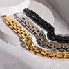 Men's Widefaced Stainless Steel Strap Gold Fashion Bracelet