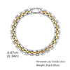 Men's Widefaced Stainless Steel Strap Gold Fashion Bracelet