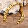 Men's Widefaced Stainless Steel Strap Gold Fashion Bracelet