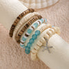 Men's Wood Coconut Shell Beaded Electroplated Bracelet Set Hiphop Trendy Highend
