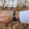 Men's Woven Bracelet Stone Geometric Manual Style Tiger Eye Stone Black Agate