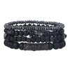 Men's Woven Bracelet Stone Geometric Manual Style Tiger Eye Stone Black Agate